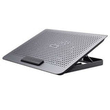 Laptopticamente con fan fiducia in metallo grigio metallico