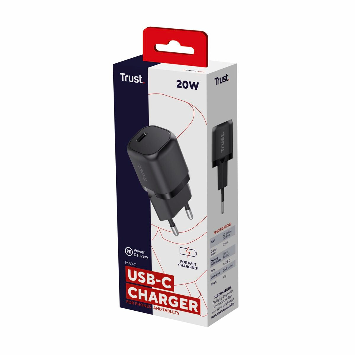 Wall Charger Trust 25174 Black 20 W