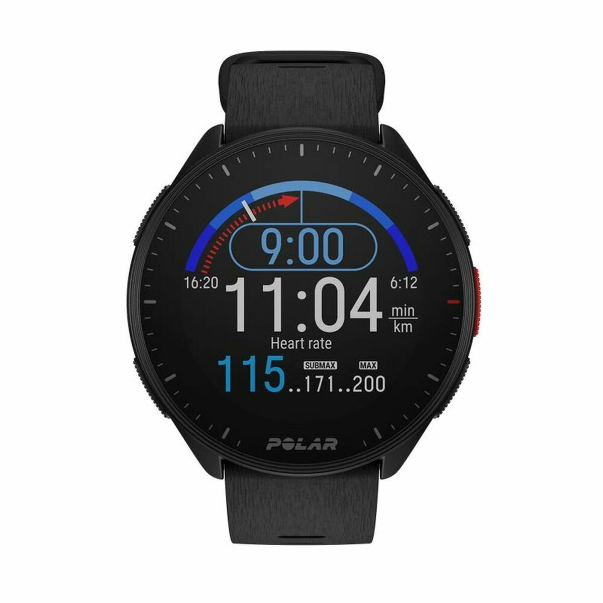 Smart Watch с шагомером Polar Black 1,2 "Ø 45 мм