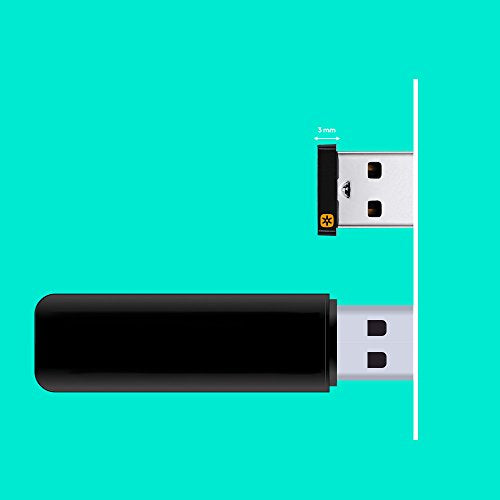Logitech Unifying USB-Empfänger, Kabellose 2.4 GHz Verbindung, Kompatibel mit Logitech Unifying Mäusen und Tastaturen, Verbindet bis zu 6 Geräte Gleichzeitig, PC/Mac - Schwarz - EDV-Guru (Guru e.U.)