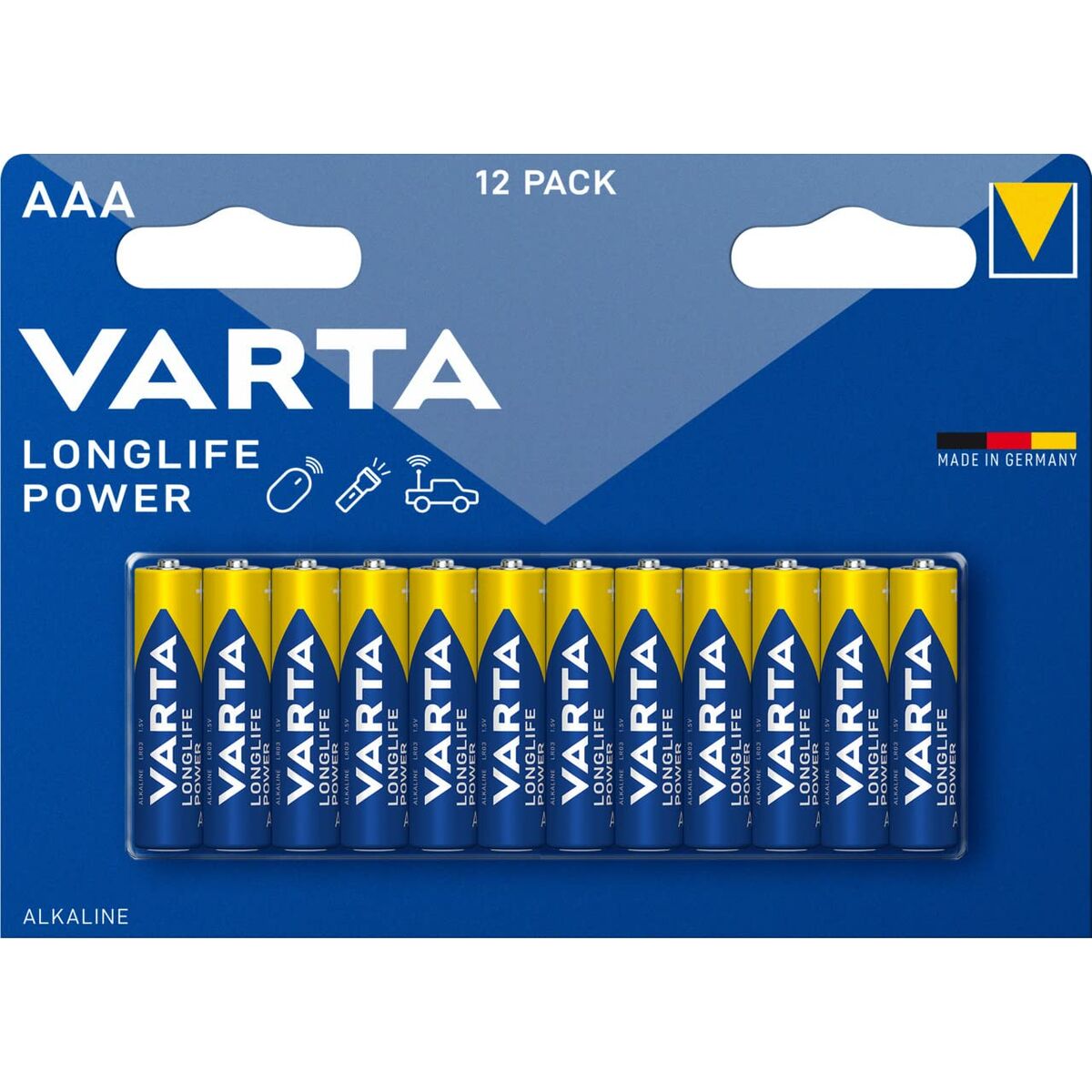 Alkali-Mangan-Batterie Varta Longlife Power AAA LR03 1,5 V (12 Stück)