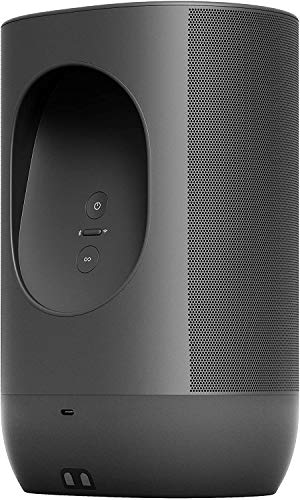 Sonos Move Smart Speaker (Wasserfester WLAN und Bluetooth Lautsprecher mit Alexa Sprachsteuerung, Google Assistant und AirPlay 2 – Kabellose Outdoor Musikbox mit Akku für Musikstreaming) schwarz - EDV-Guru (Guru e.U.)