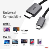 uni USB C auf HDMI Kabel 4K [Geflochten, Aluminiumlegierung] USB Typ C auf HDMI Kabel (Thunderbolt 3 kompatibel) kompatibel mit iPad Pro/Air, MacBook, Galaxy, Huawei P40 u.s.w - 1,8m - EDV-Guru (Guru e.U.)