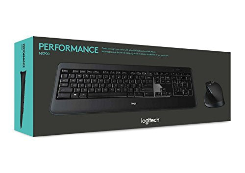 Logitech MX900 Premium Kabelloses Tastatur-Maus-Set, 2.4 GHz Verbindung via USB-Empfänger, MX Maus mit Easy-Switch Feature, Hintergrundbeleuchtete Tasten, PC/Laptop, NL QWERTY-Layout - Schwarz