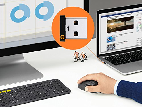 Logitech Unifying USB-Empfänger, Kabellose 2.4 GHz Verbindung, Kompatibel mit Logitech Unifying Mäusen und Tastaturen, Verbindet bis zu 6 Geräte Gleichzeitig, PC/Mac - Schwarz - EDV-Guru (Guru e.U.)