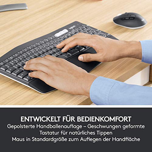 Logitech MK850 Performance Kabelloses Tastatur-Maus-Set, Bluetooth & 2.4 GHz Verbindung via USB-Empfänger, Multi-Device, 24 bis 36-Monate Akkuleistung, Handballenauflage, Deutsches QWERTZ-Layout - EDV-Guru (Guru e.U.)