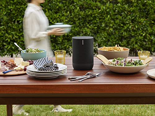 Sonos Move Smart Speaker (Wasserfester WLAN und Bluetooth Lautsprecher mit Alexa Sprachsteuerung, Google Assistant und AirPlay 2 – Kabellose Outdoor Musikbox mit Akku für Musikstreaming) schwarz - EDV-Guru (Guru e.U.)