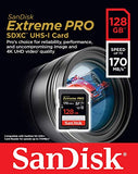 SanDisk Extreme Pro SDXC UHS-I Speicherkarte 128 GB (V30, Übertragungsgeschwindigkeit 170 MB/s, U3, 4K-UHD-Videos, temperaturbeständig) - EDV-Guru (Guru e.U.)