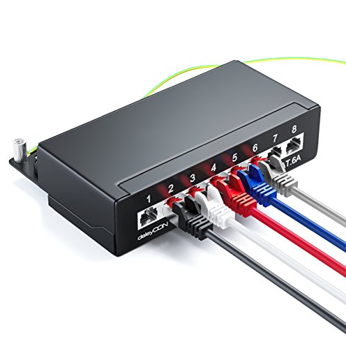 deleyCON 5x 2m CAT6 Patchkabel S/FTP PIMF Schirmung CAT-6 RJ45 Netzwerkkabel Ethernetkabel LAN DSL Switch Router Modem Access Point Patchfelder - Mehrfarbig - EDV-Guru (Guru e.U.)