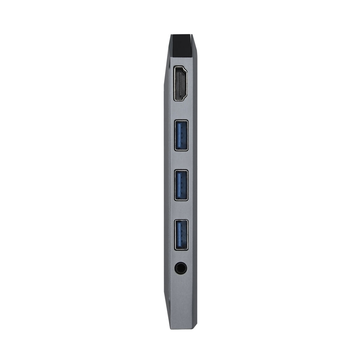 Hub USB Aisens USB-C Dock 9 en 1, USB-C a 1x HDMI, 1xRJ45, 3x USB, 1x PD, 1x Audio, 1x SD, 1x Micro SD, Gris, 15 cm