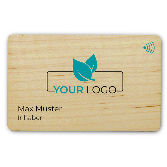 Personalizable wood visiting card - digital business card - NFC - QR code